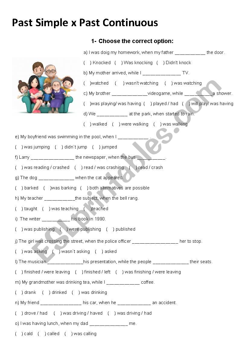 Past Simple x Past Continuous worksheet