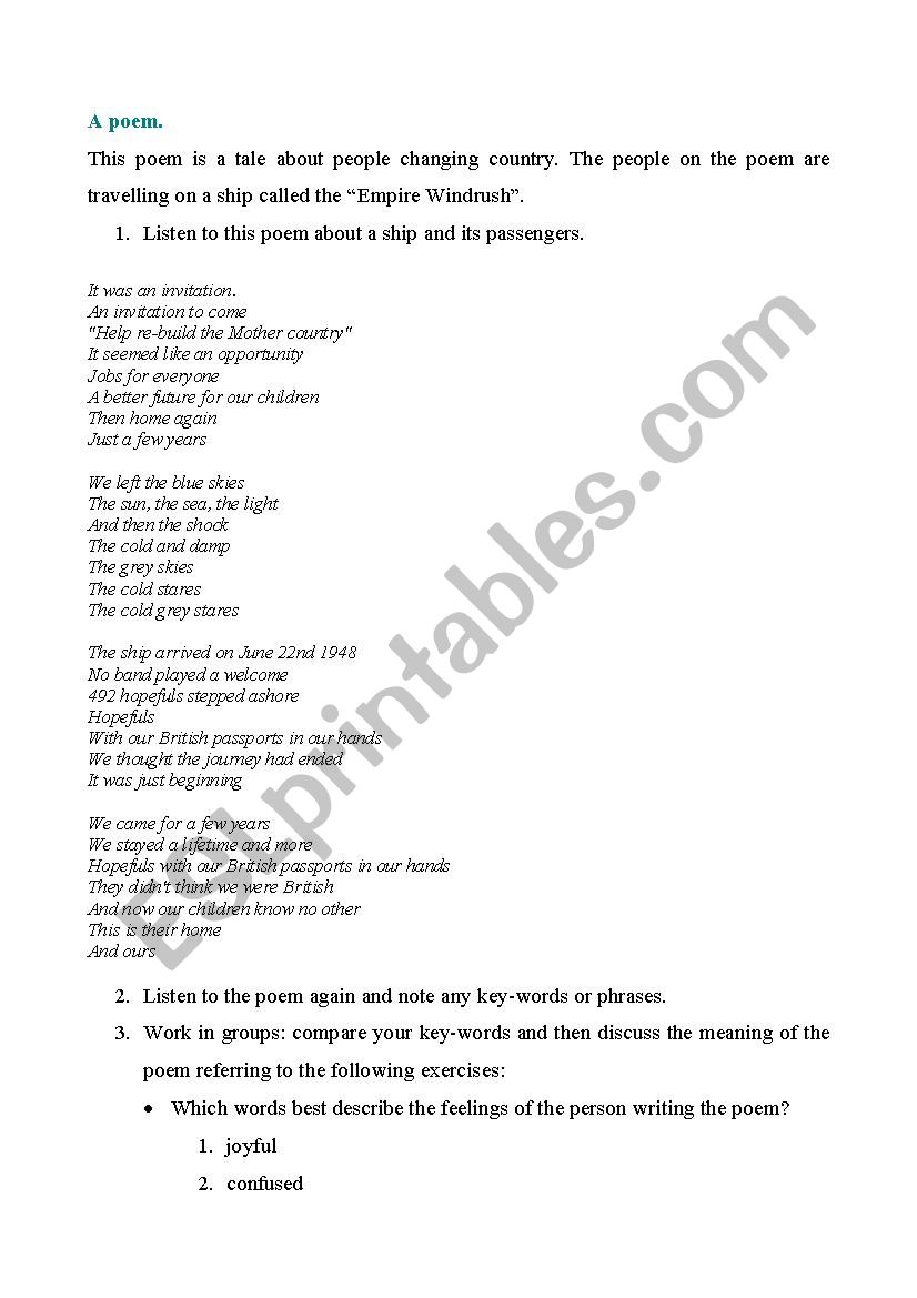 A clash of culture worksheet