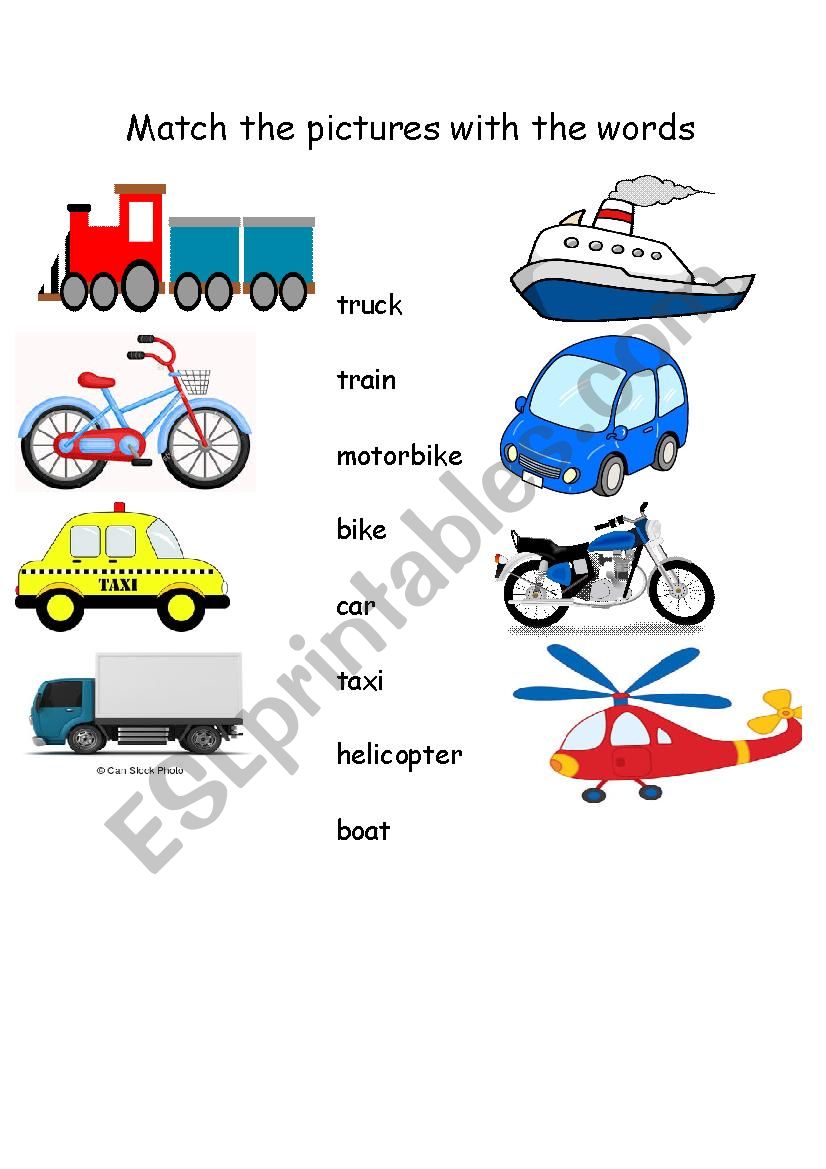 transports worksheet