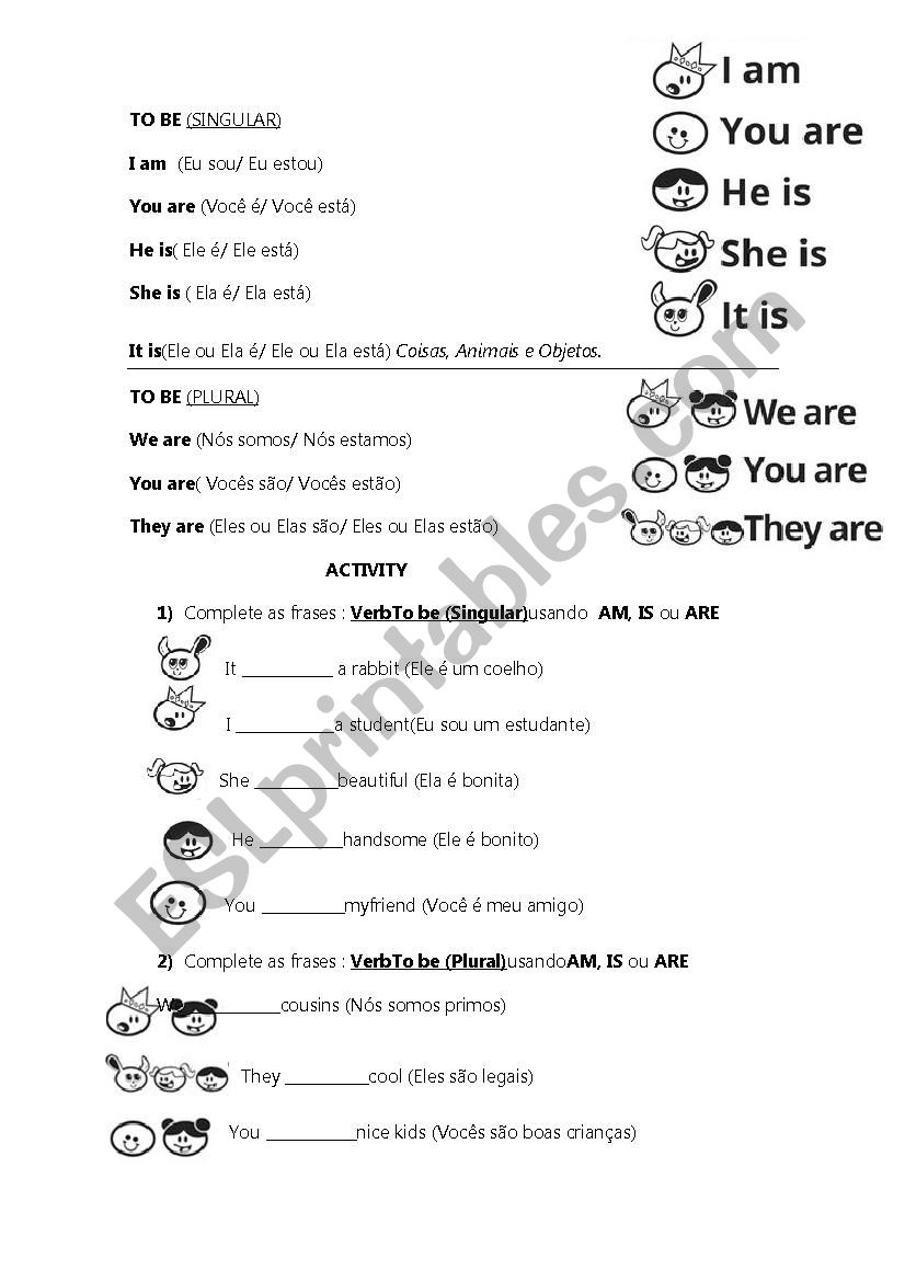 Verb to be activity ing.pt worksheet