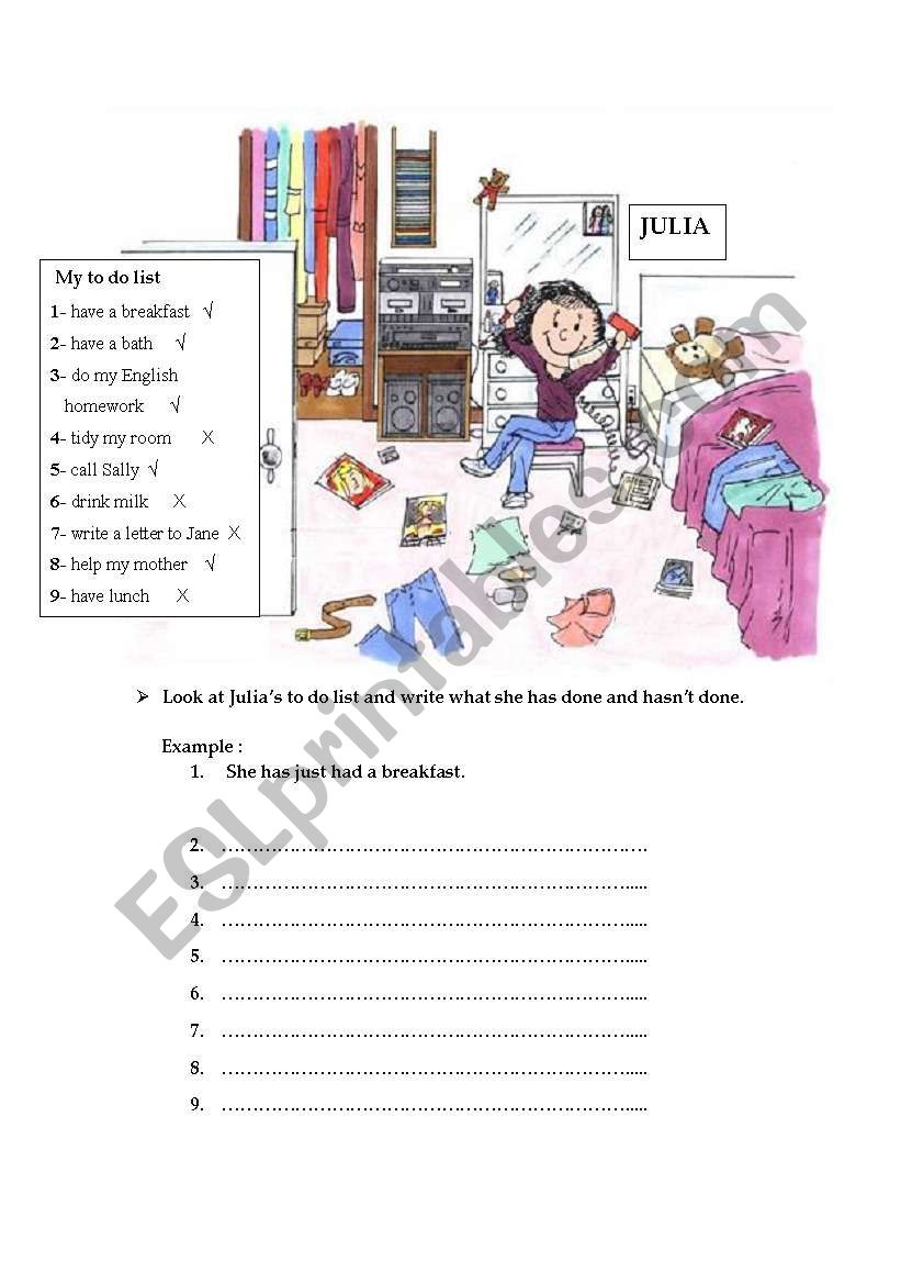 present perfect tense worksheet