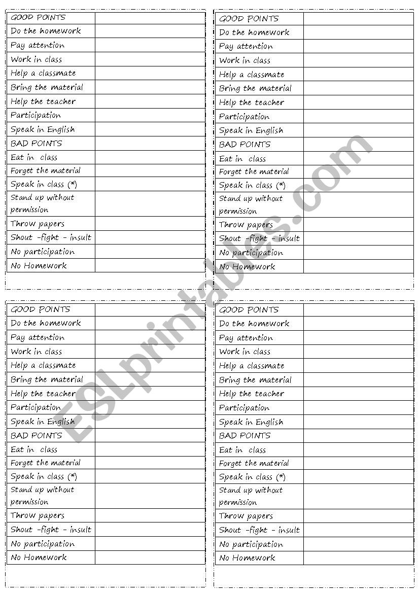 Rewards and Consequencies  worksheet