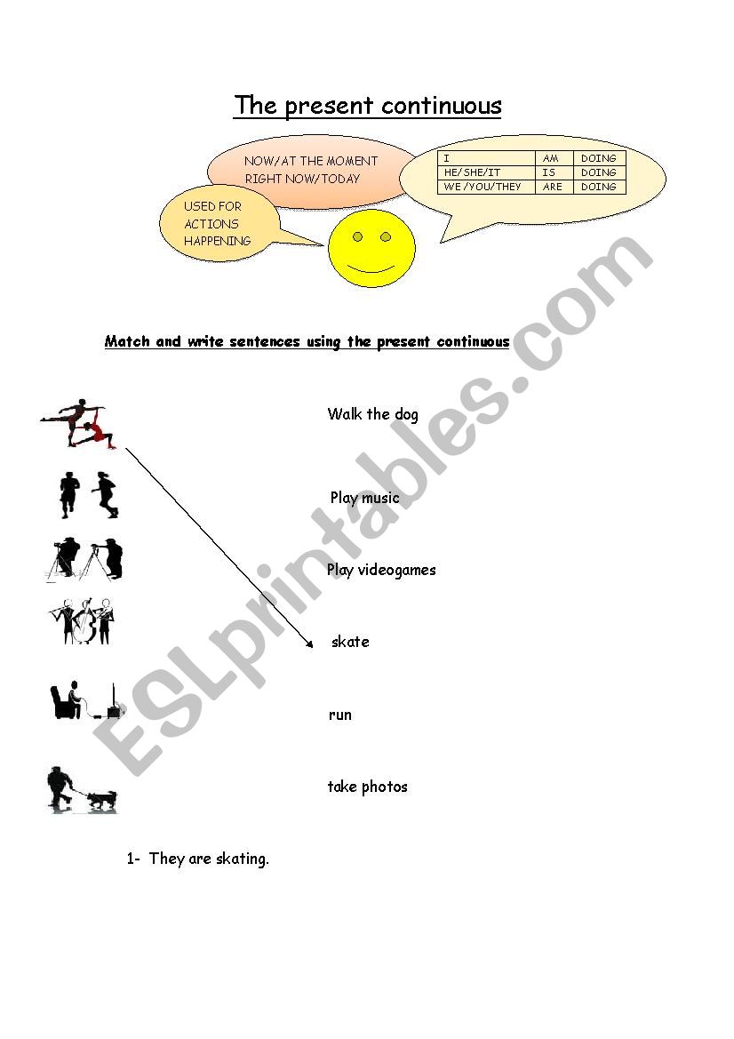 present simple continuous worksheet