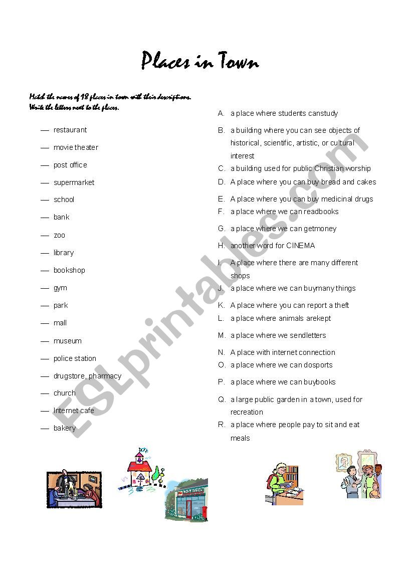 our town worksheet