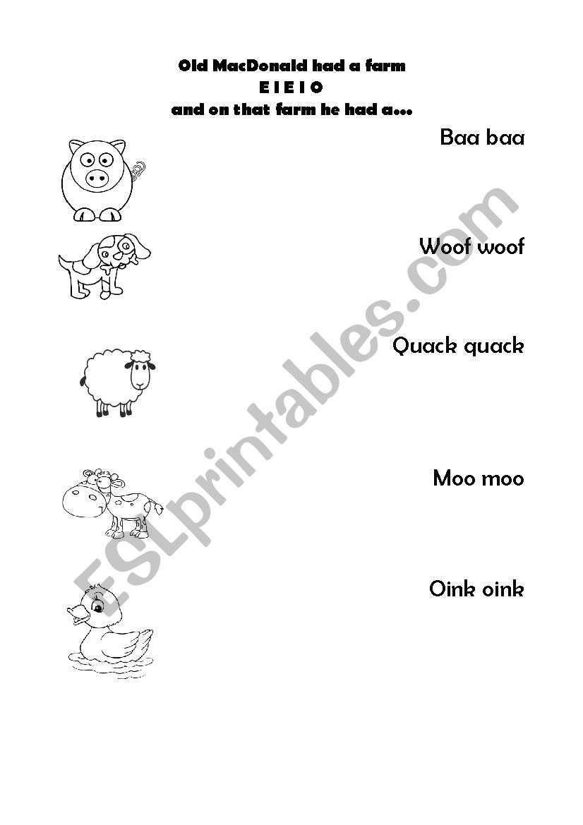 Animals worksheet