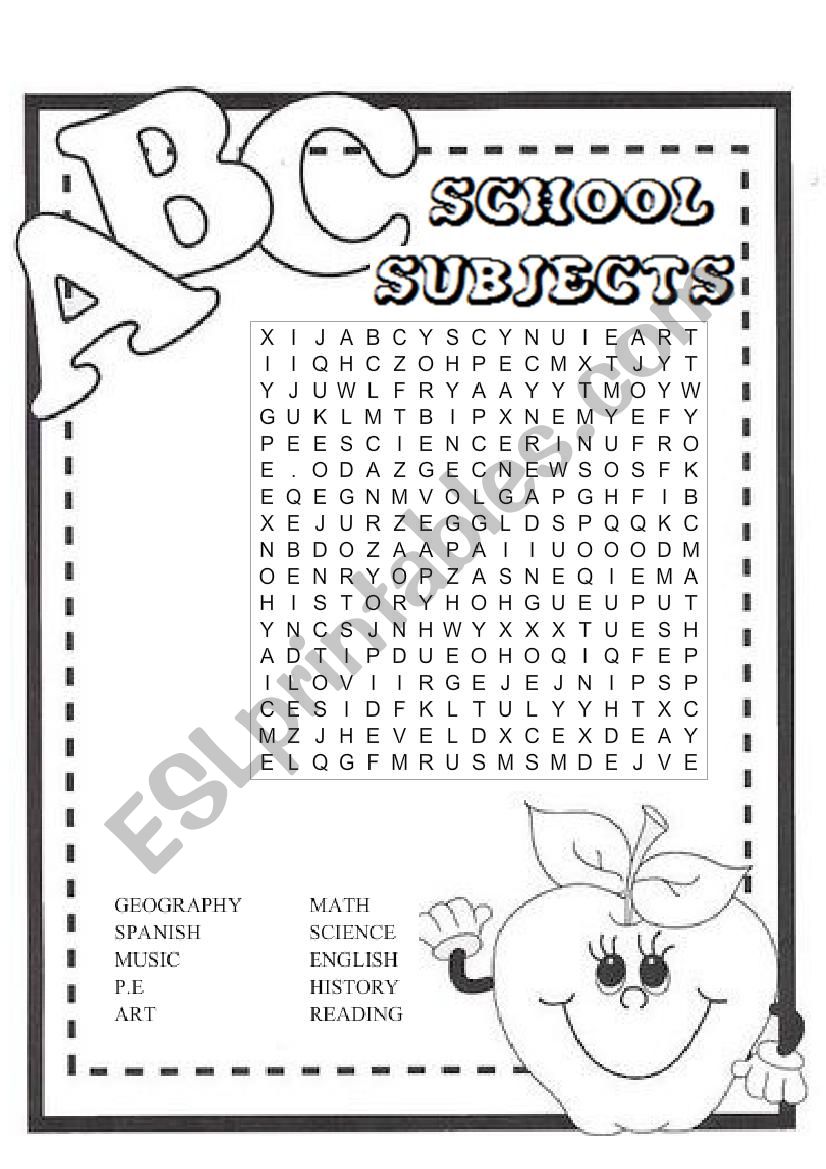 SCHOOL SUBJECTS worksheet
