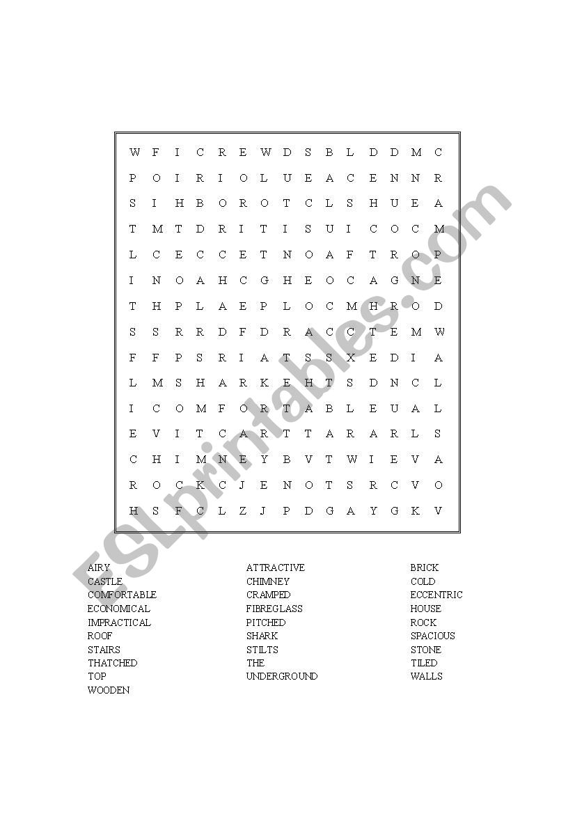 Crossword Puzzle (House) worksheet