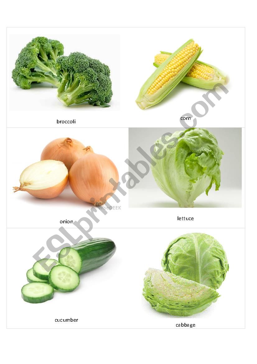 vegetables worksheet