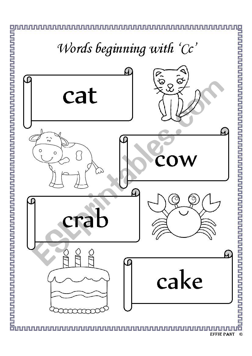 INTERACTIVE BOOK - ALPHABET - THE LETTER C