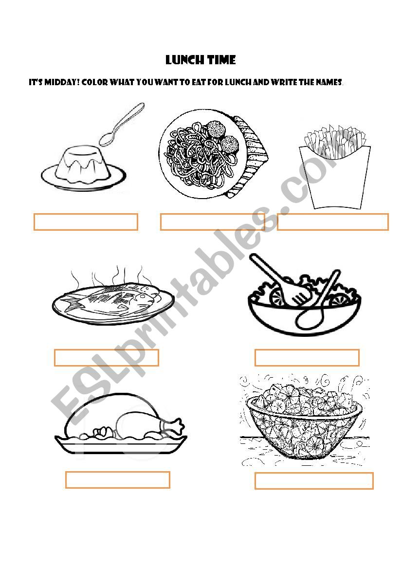 Lunch Time worksheet