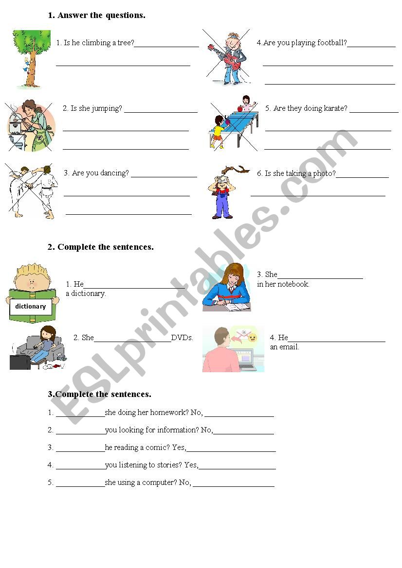 Present Continuous worksheet