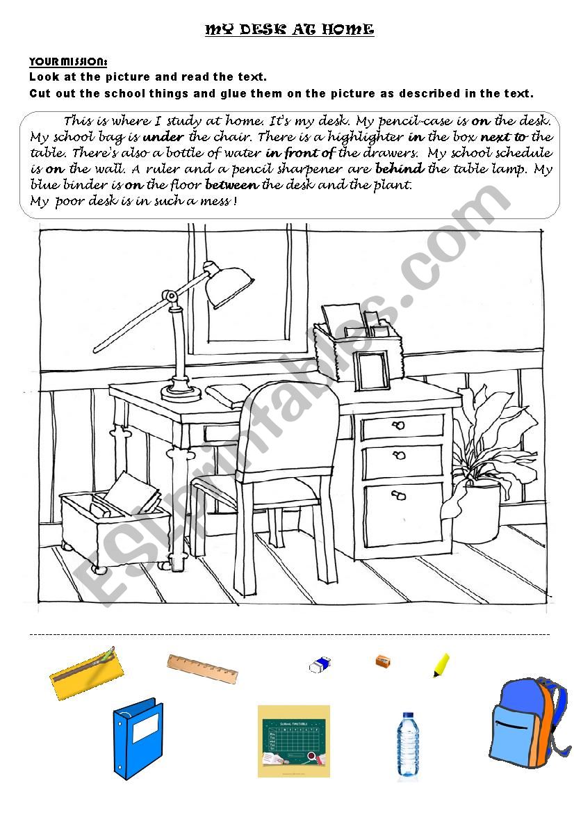 My Desk At Home worksheet