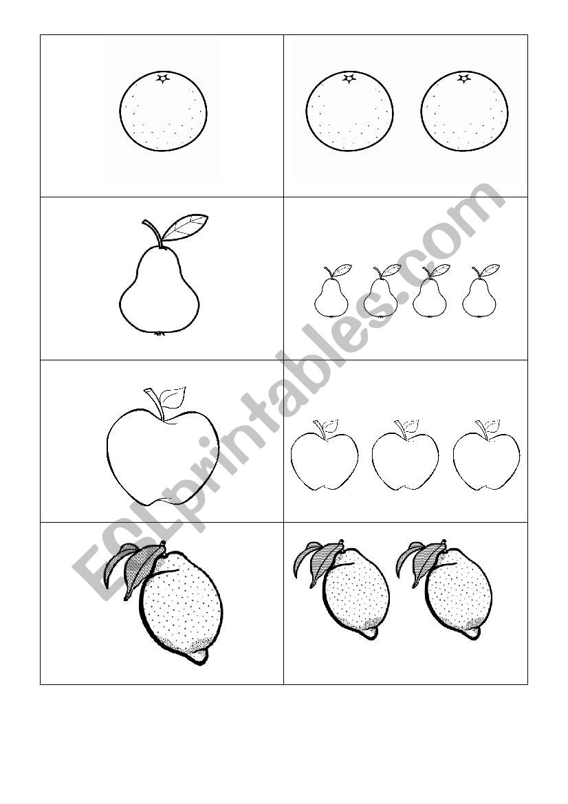 Fruits and Vegetables Warm-up worksheet