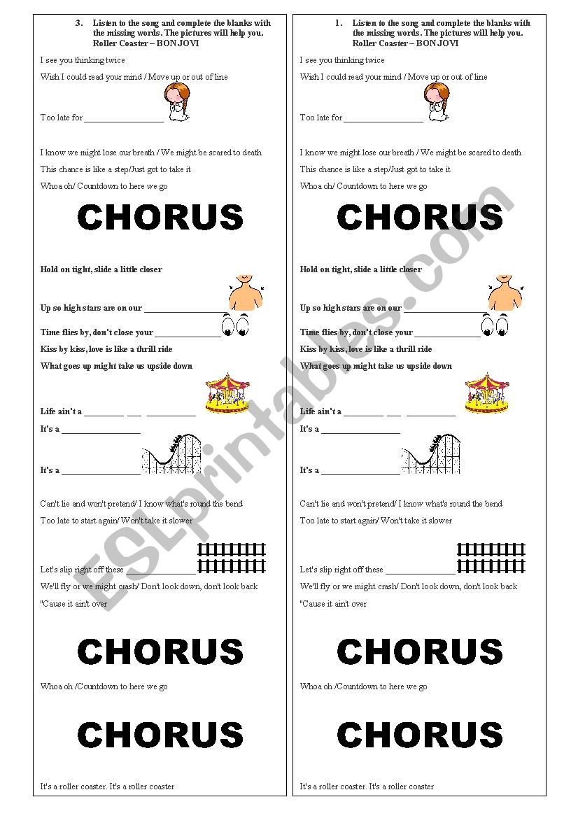 Bon Jovi Song worksheet