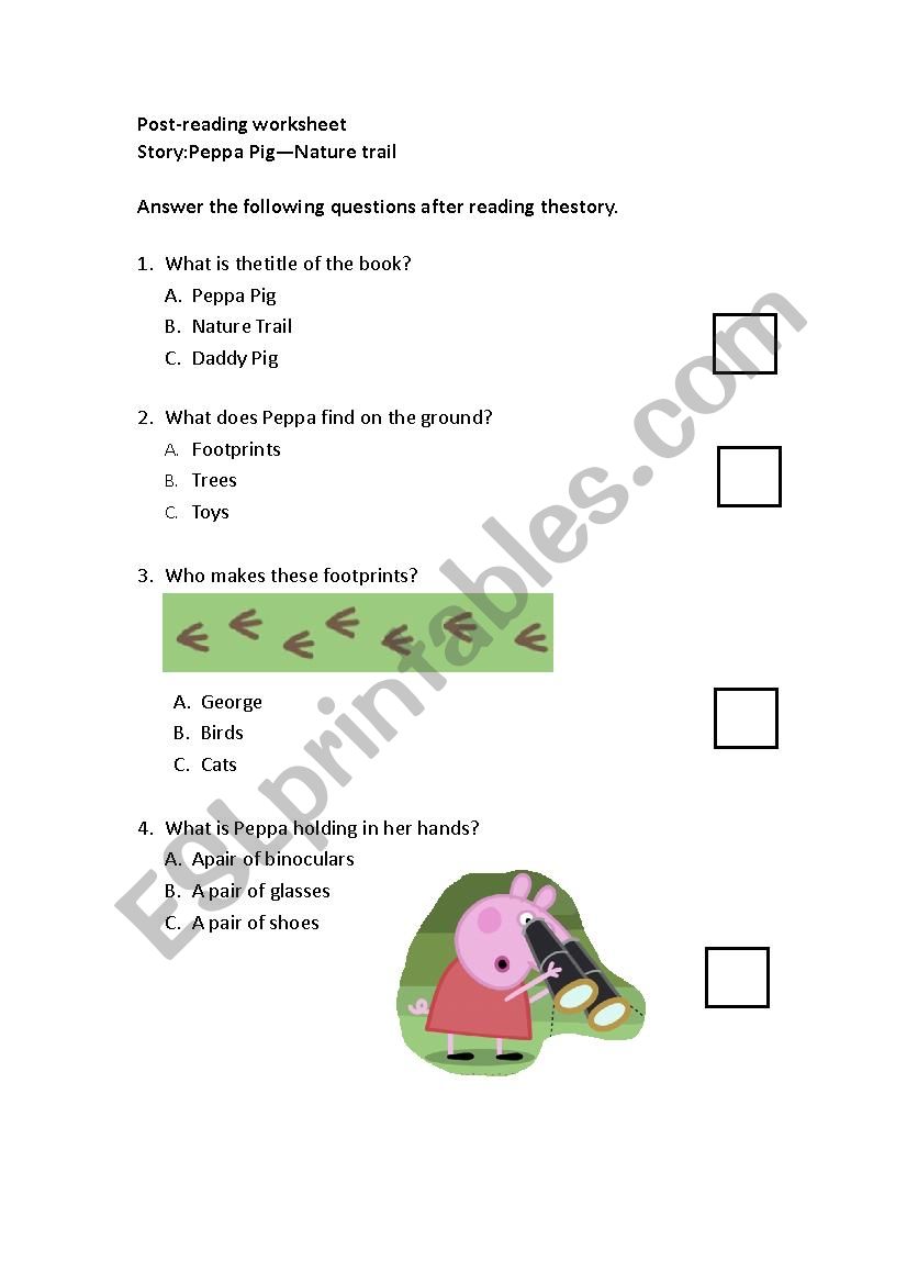 Peppa pig_Nature trail worksheet