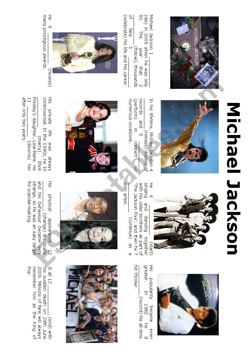 Michael Jackson Biography (Past Simple - Regular Verbs)