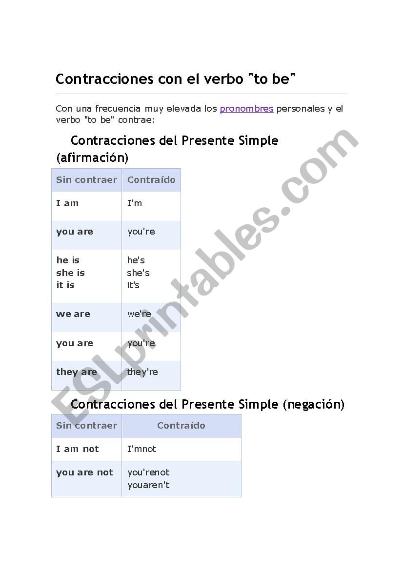 verb to be exercise  worksheet