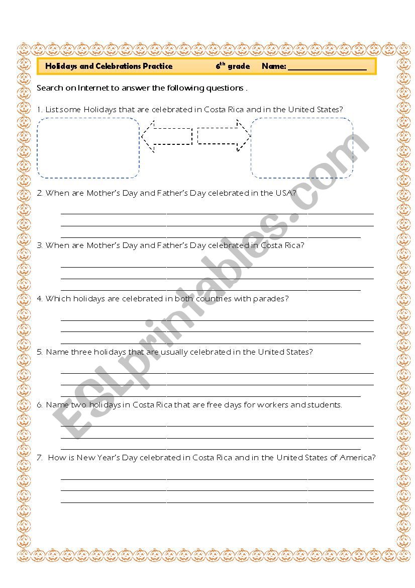 Holidays And Celebrations Esl Worksheet By Viharo