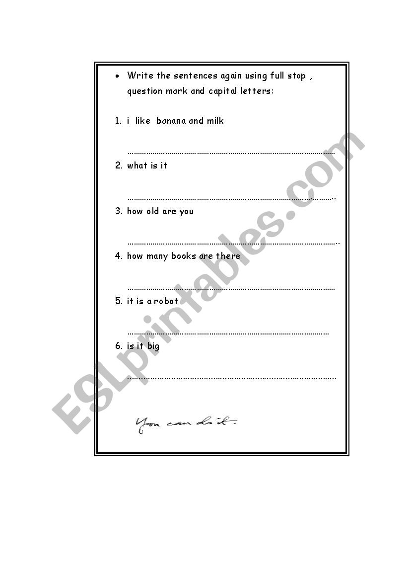 punctuation worksheet