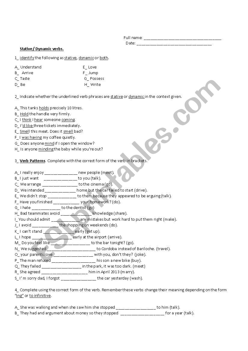 TEST worksheet