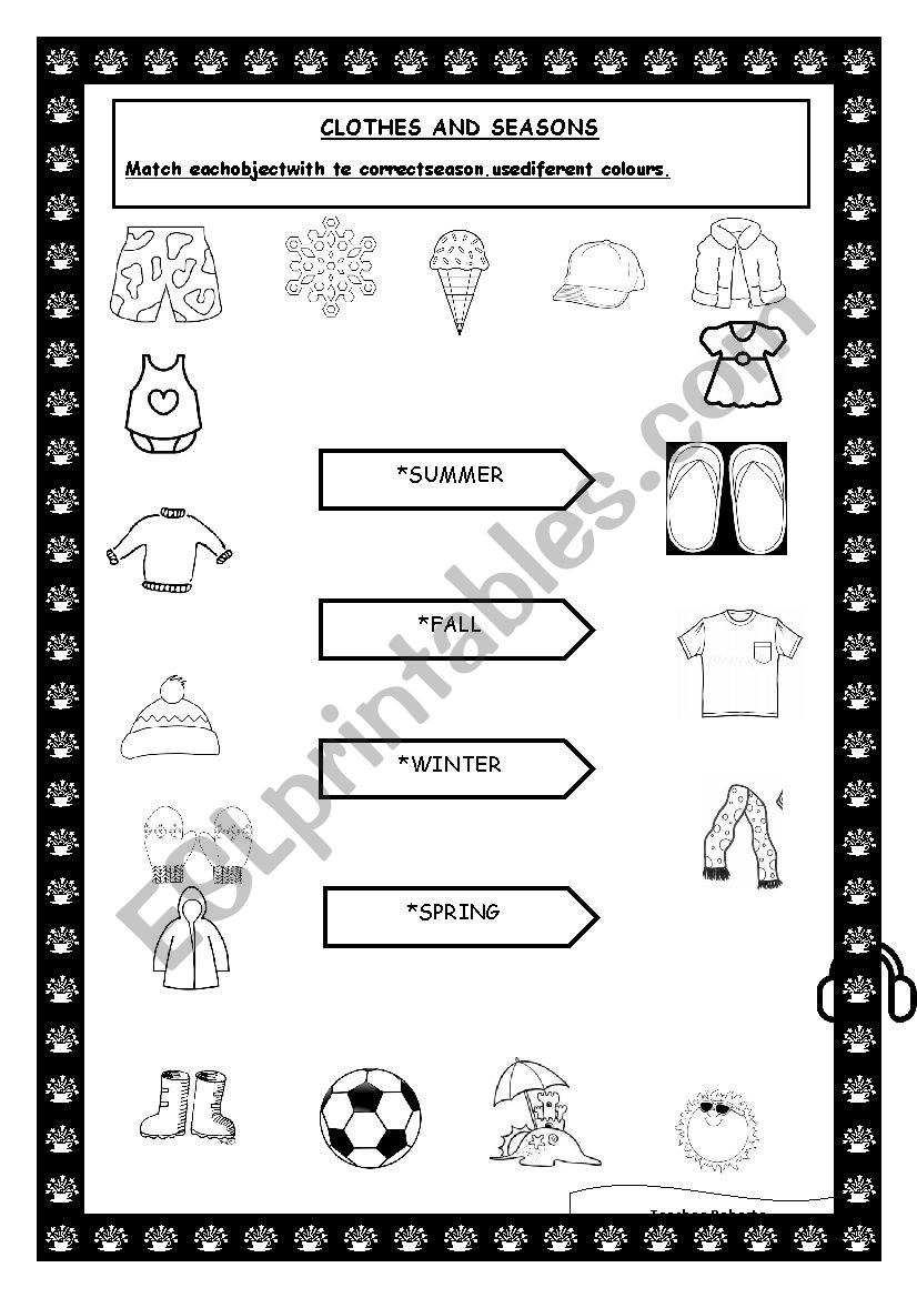 seasons and clothes worksheet