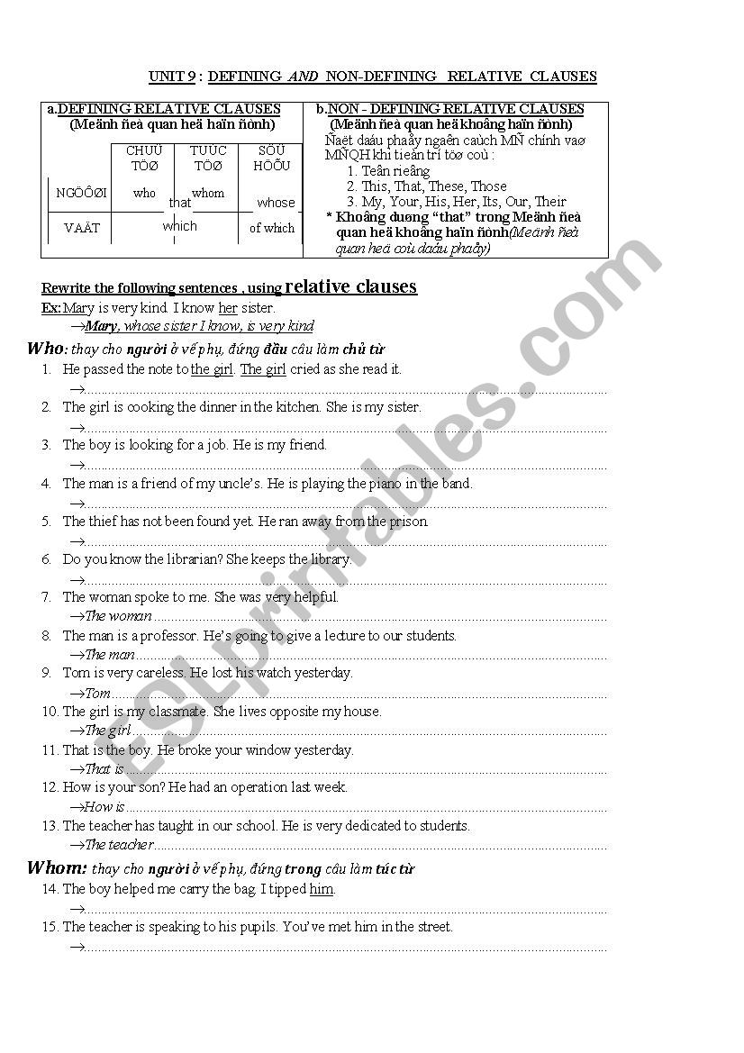 Relative Clause_Formula and exercise