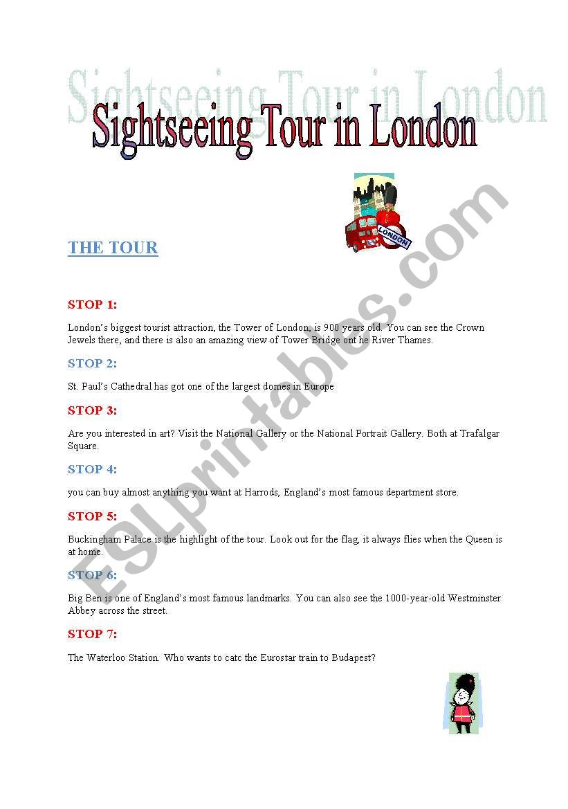 Sightseeing Tour in London worksheet