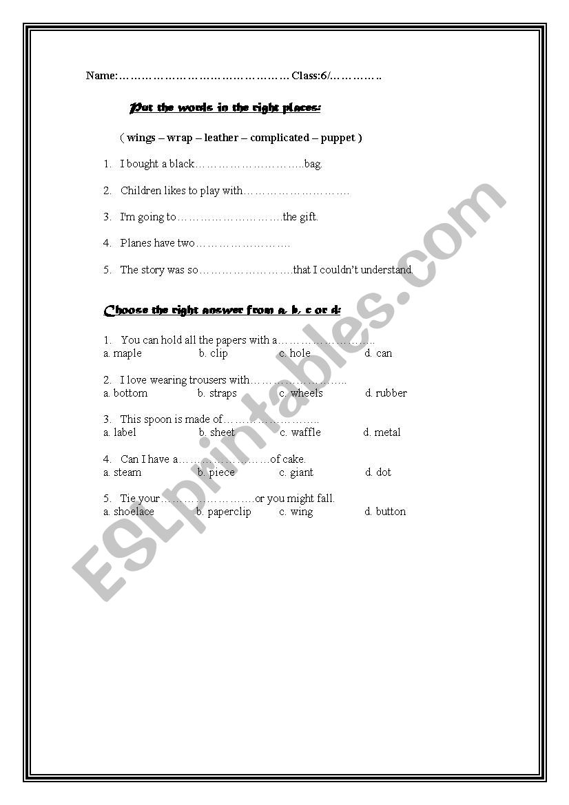 lets practice worksheet