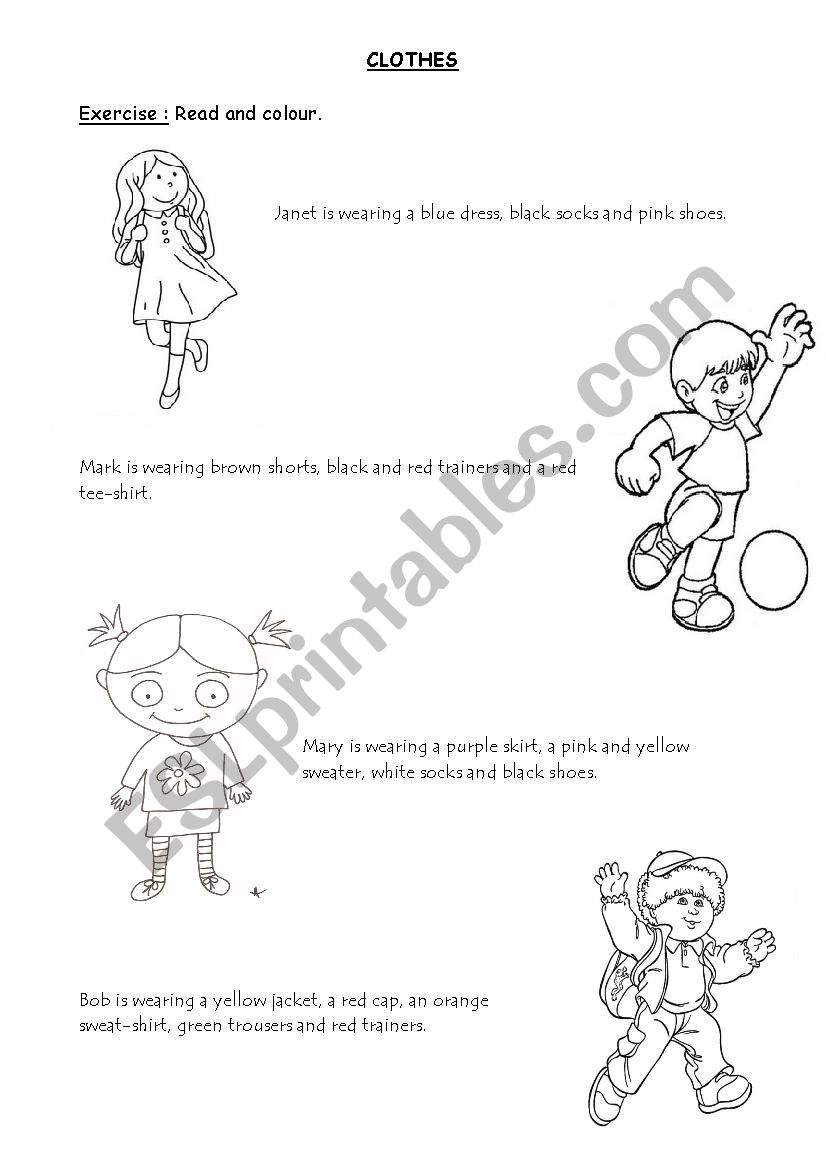 Clothes exercise 1 worksheet