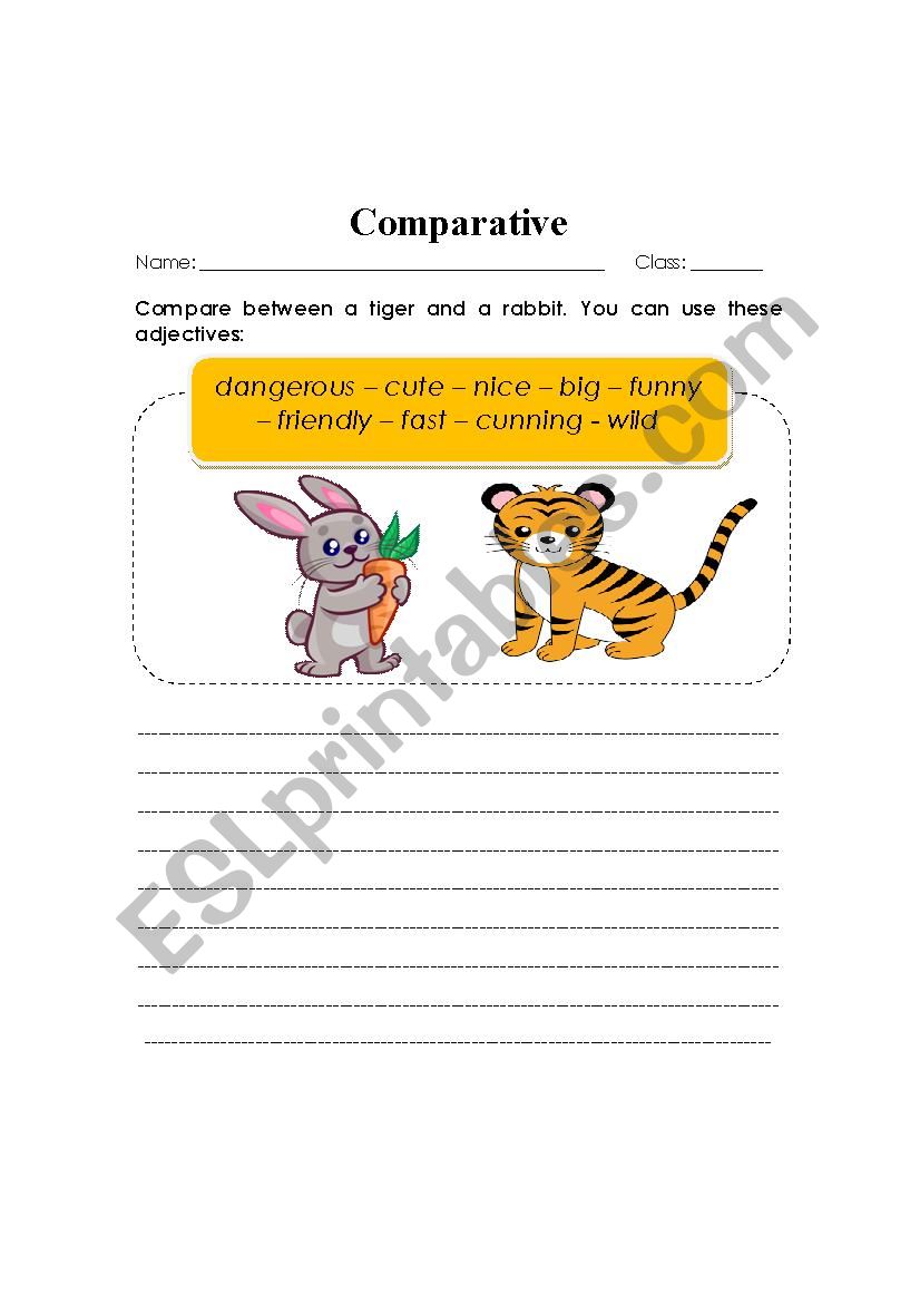 comparative worksheet
