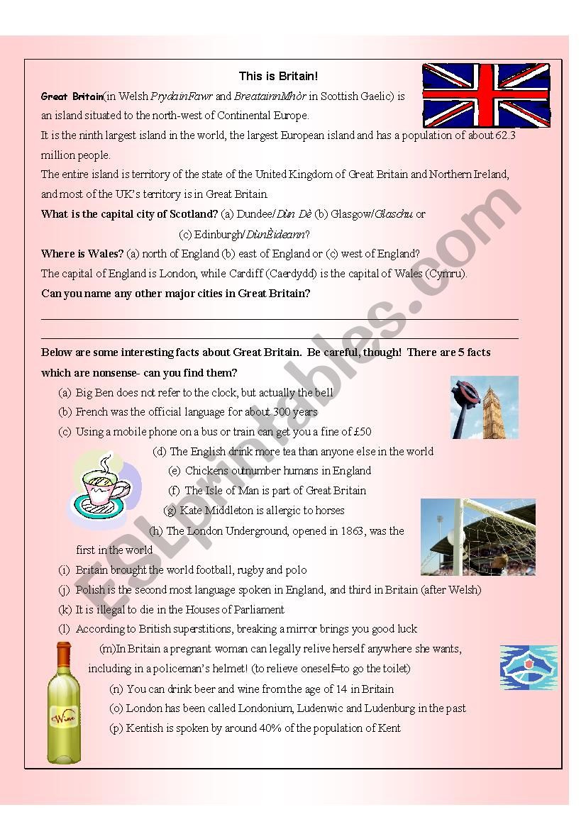 This is britain worksheet