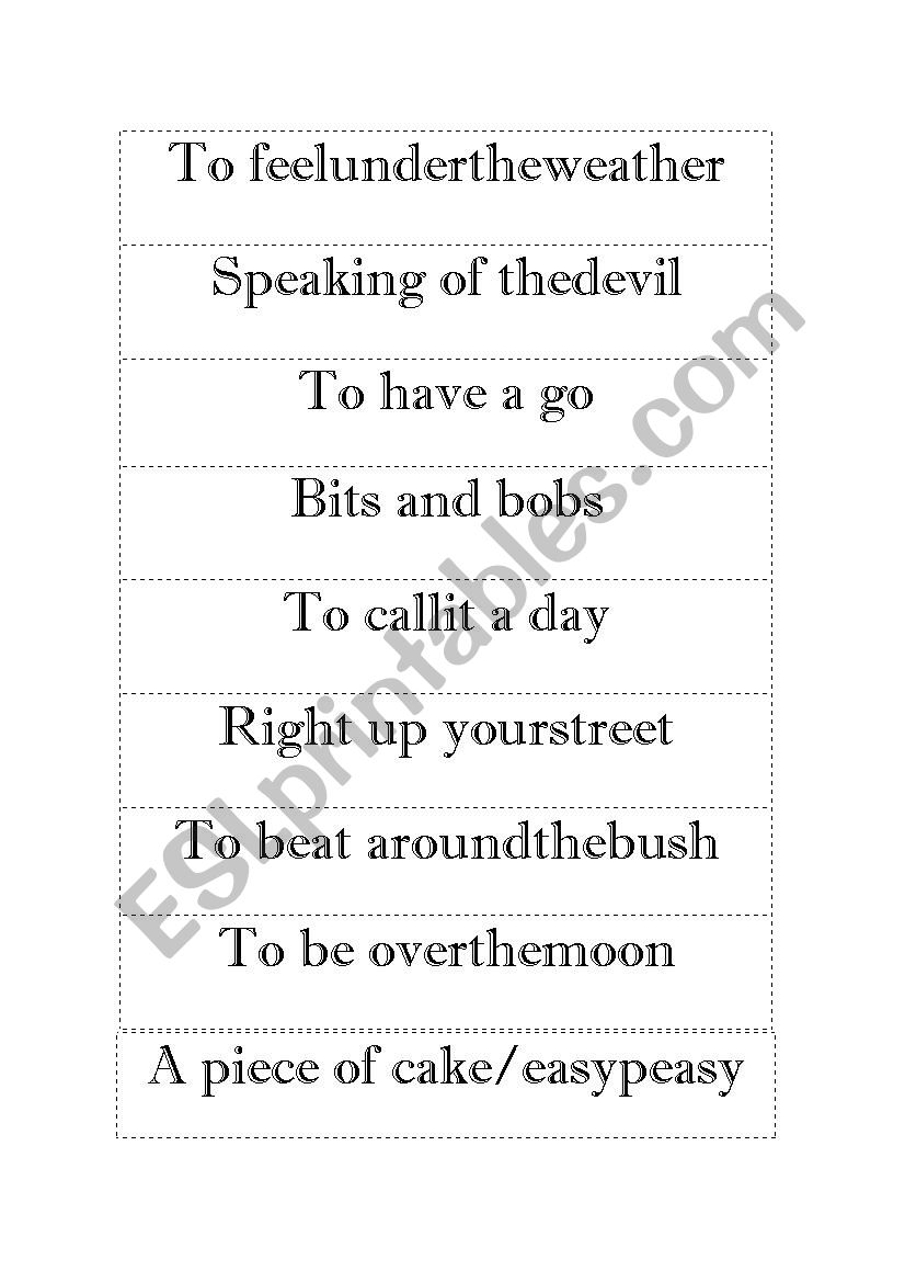 Idioms  worksheet