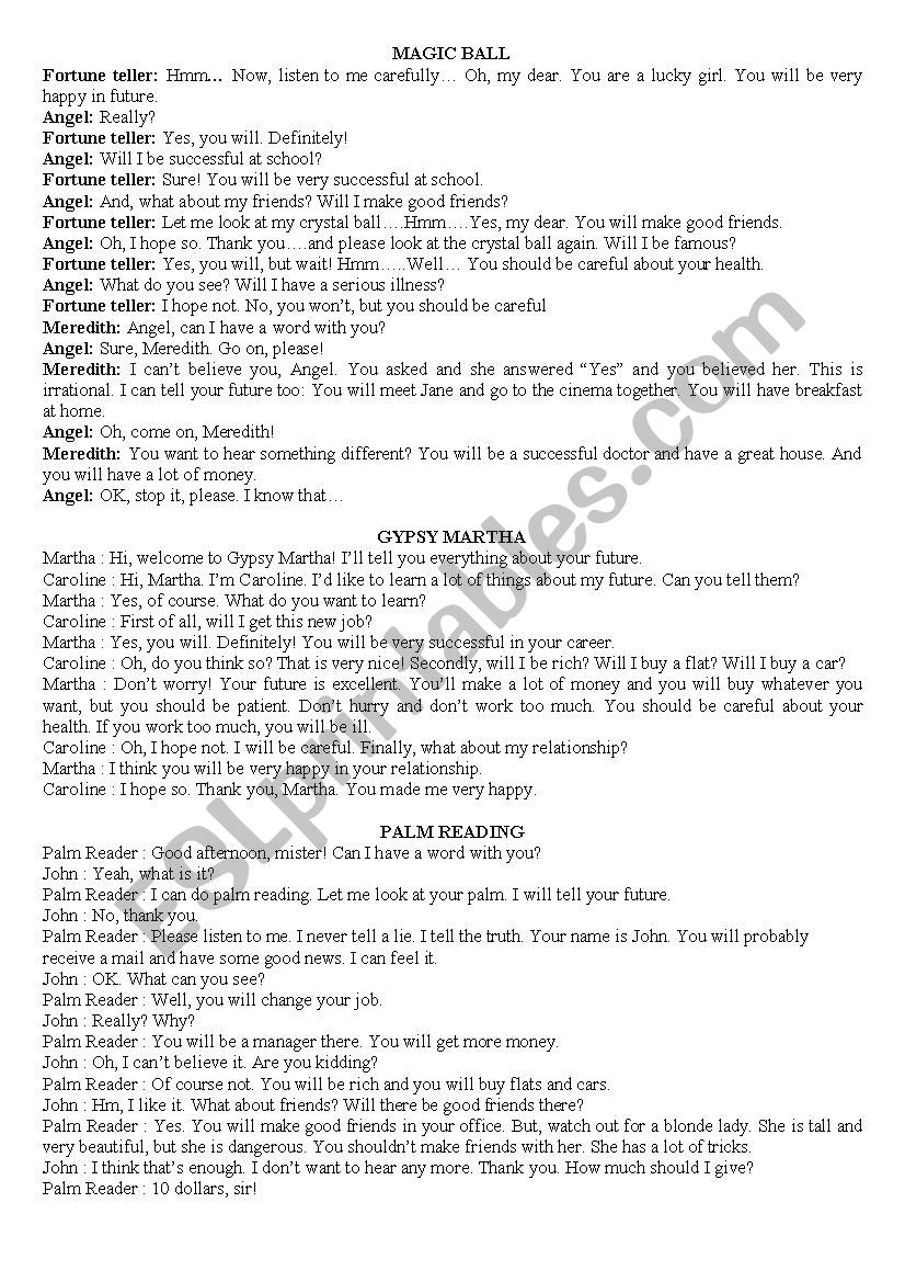 FORTUNE TELLING SPEAKING CARDS