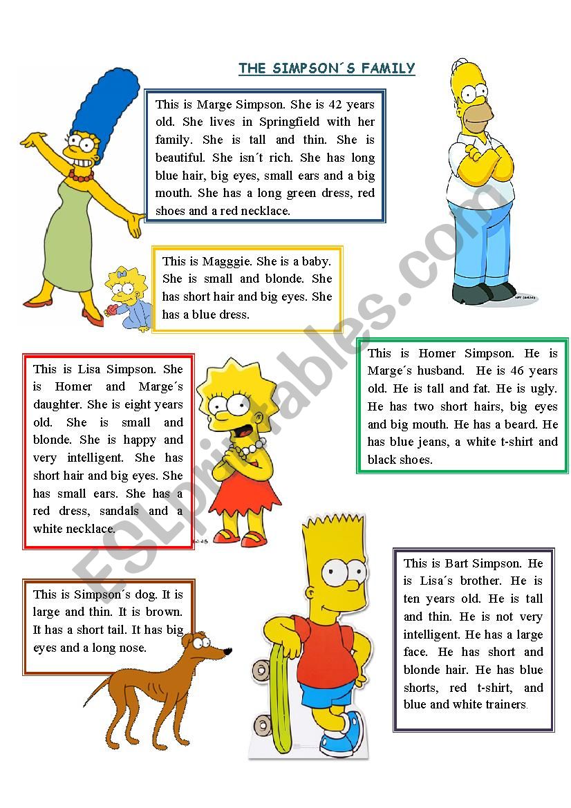 Reading comprehension The Simpsons