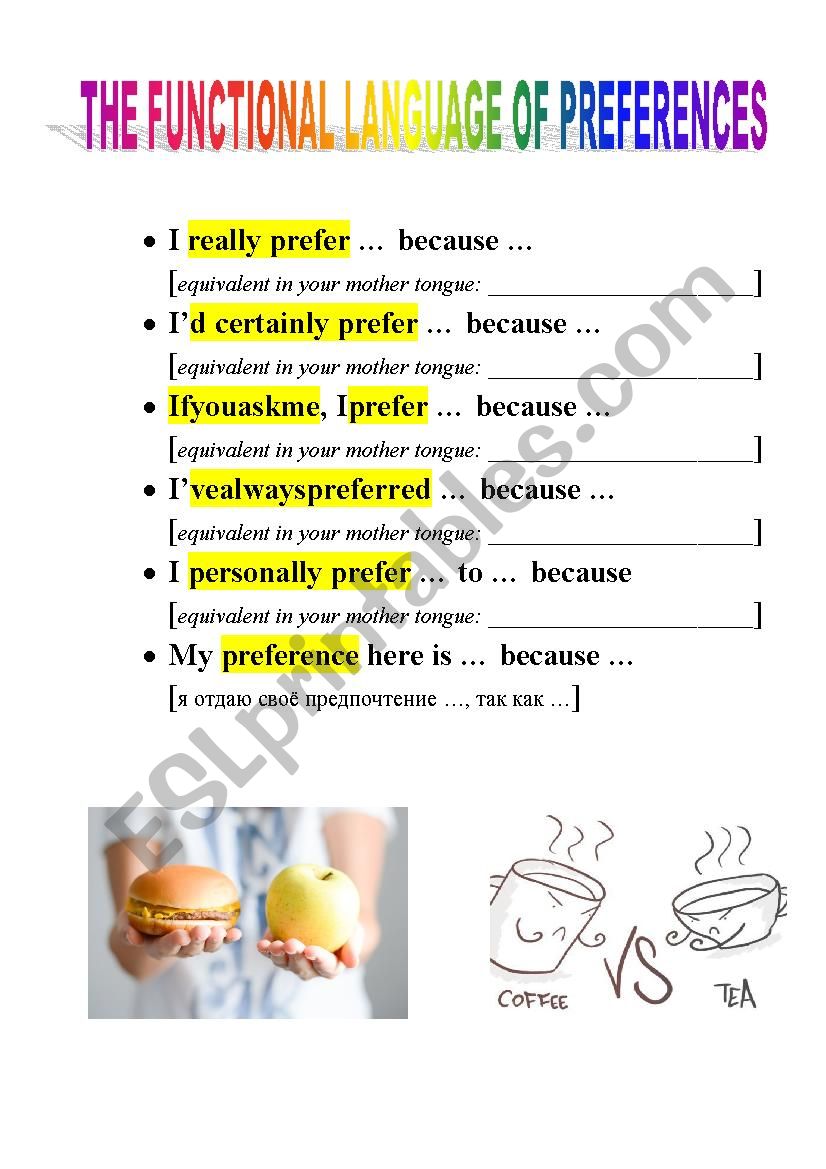 THE FUNCTIONAL LANGUAGE OF GIVING PREFERENCES