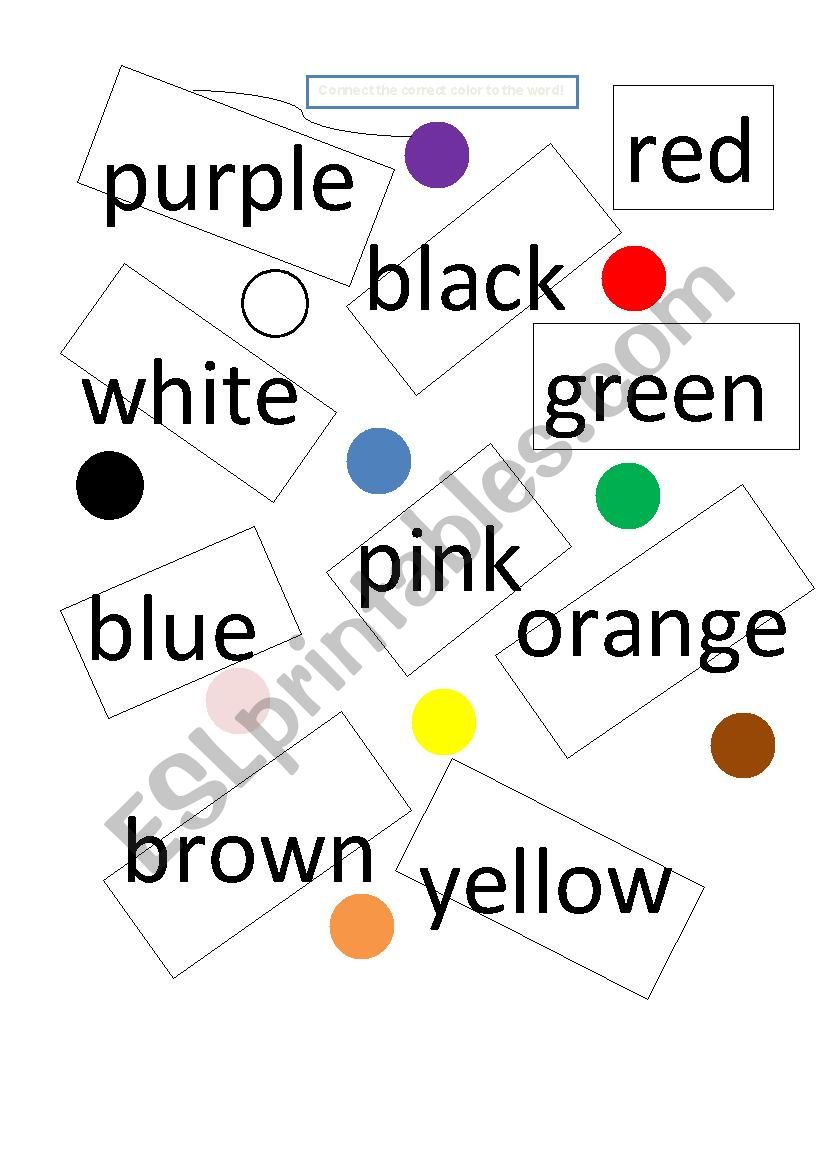 Color Match Up worksheet