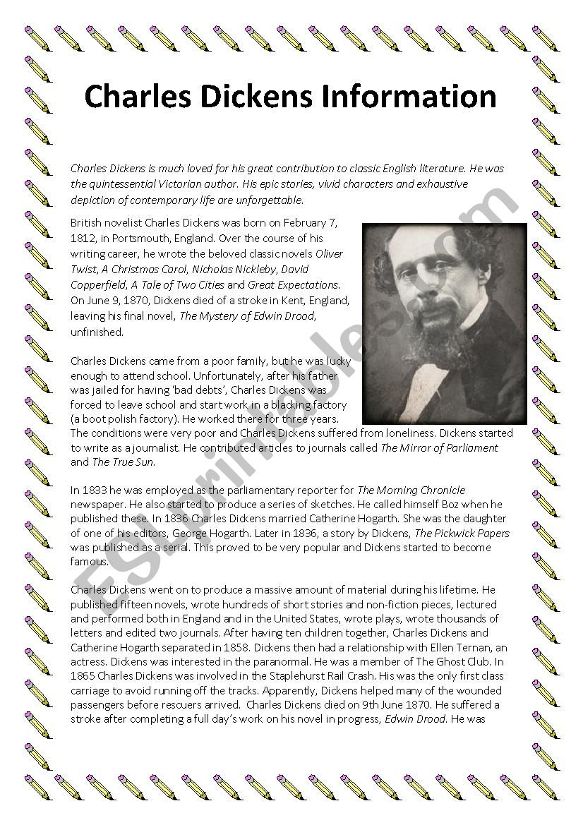 Charles Dickens  worksheet