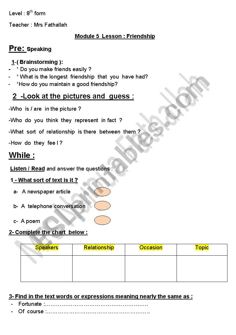 A friend Birthday Greetings worksheet 