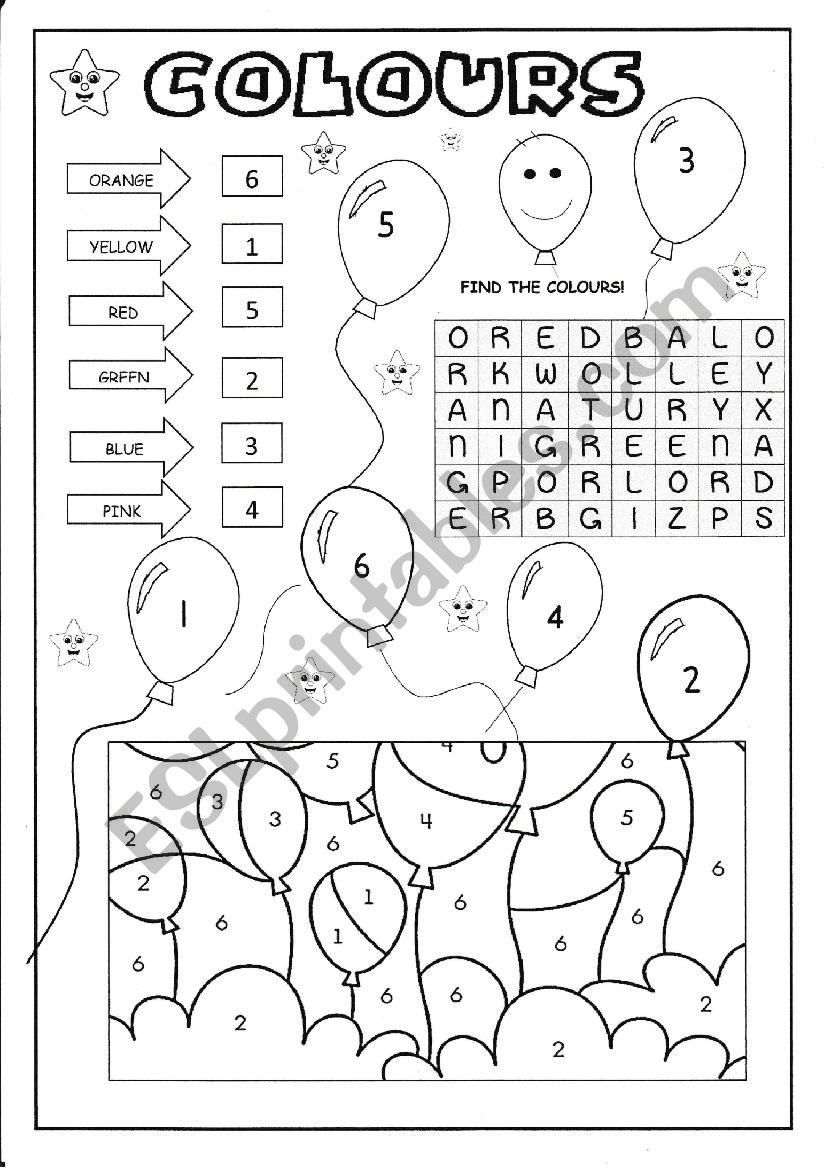 colours worksheet