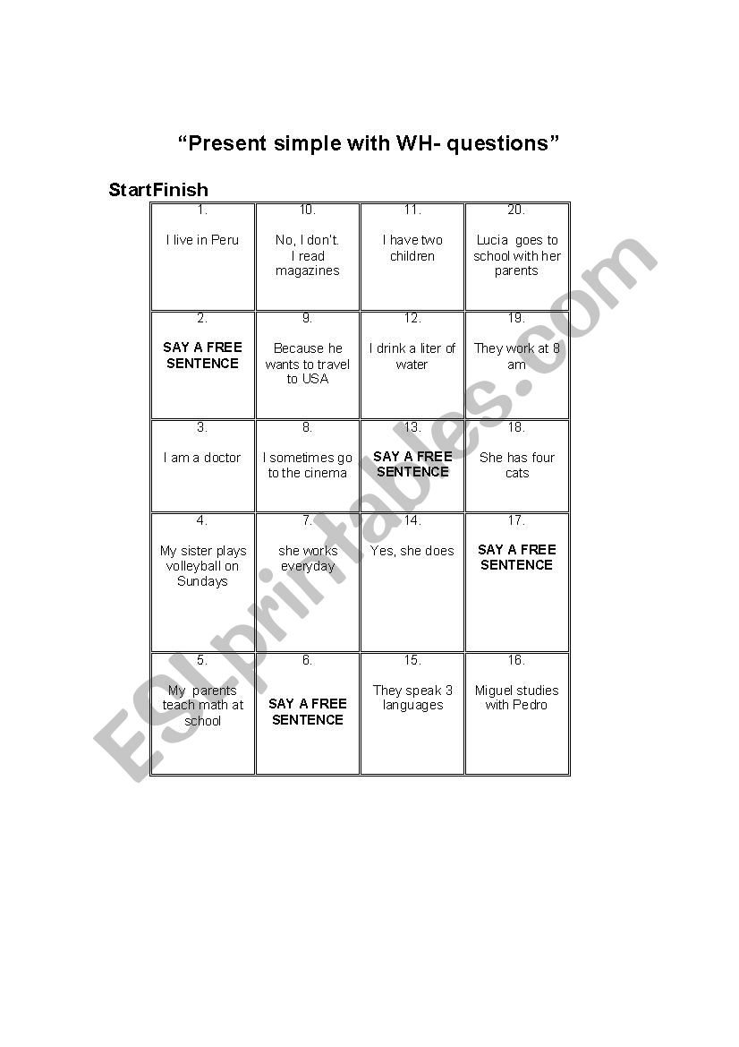 WH-questions in Simple Present