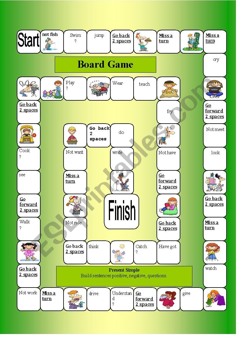 board game worksheet