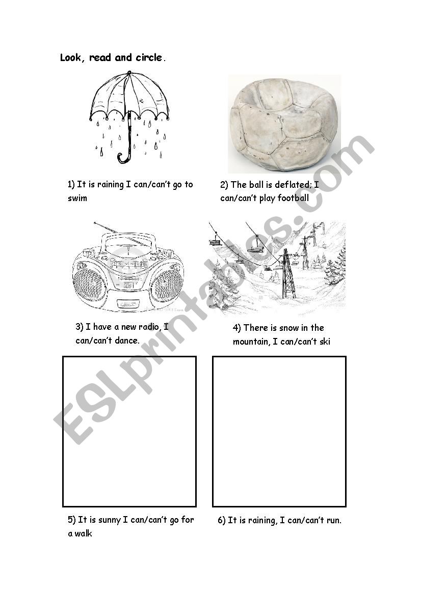 Can/Cant worksheet