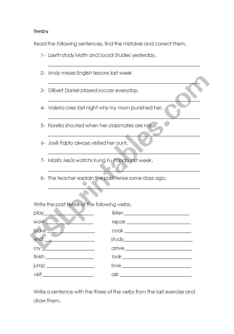 Simple past worksheet