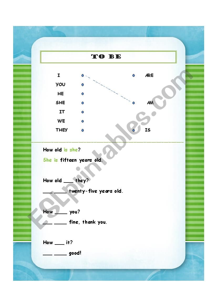 To be worksheet