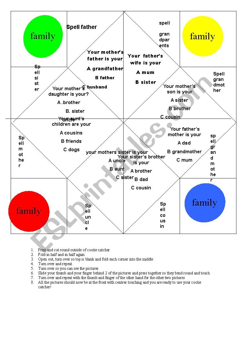    family  worksheet