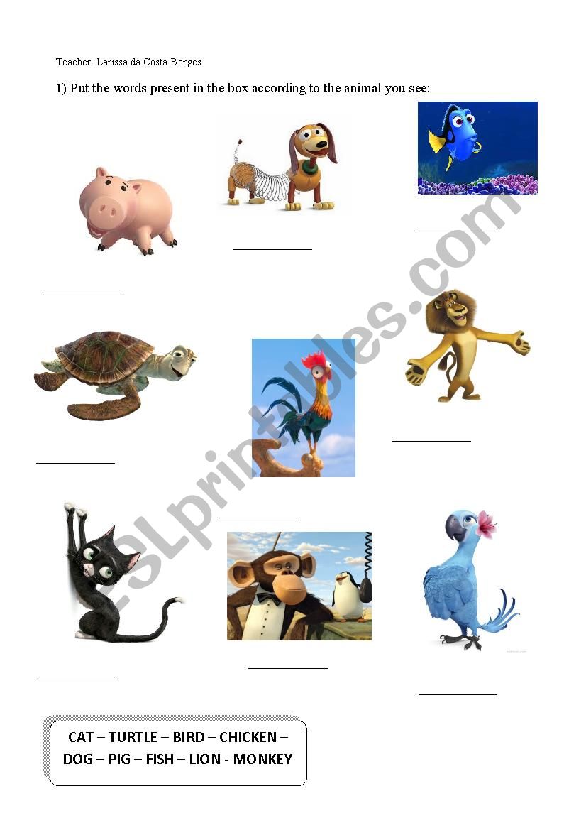 Animals and Pets  worksheet