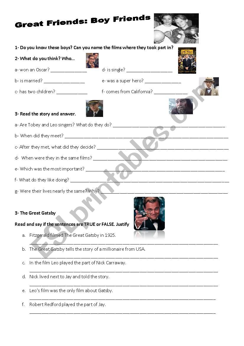 Great friends worksheet