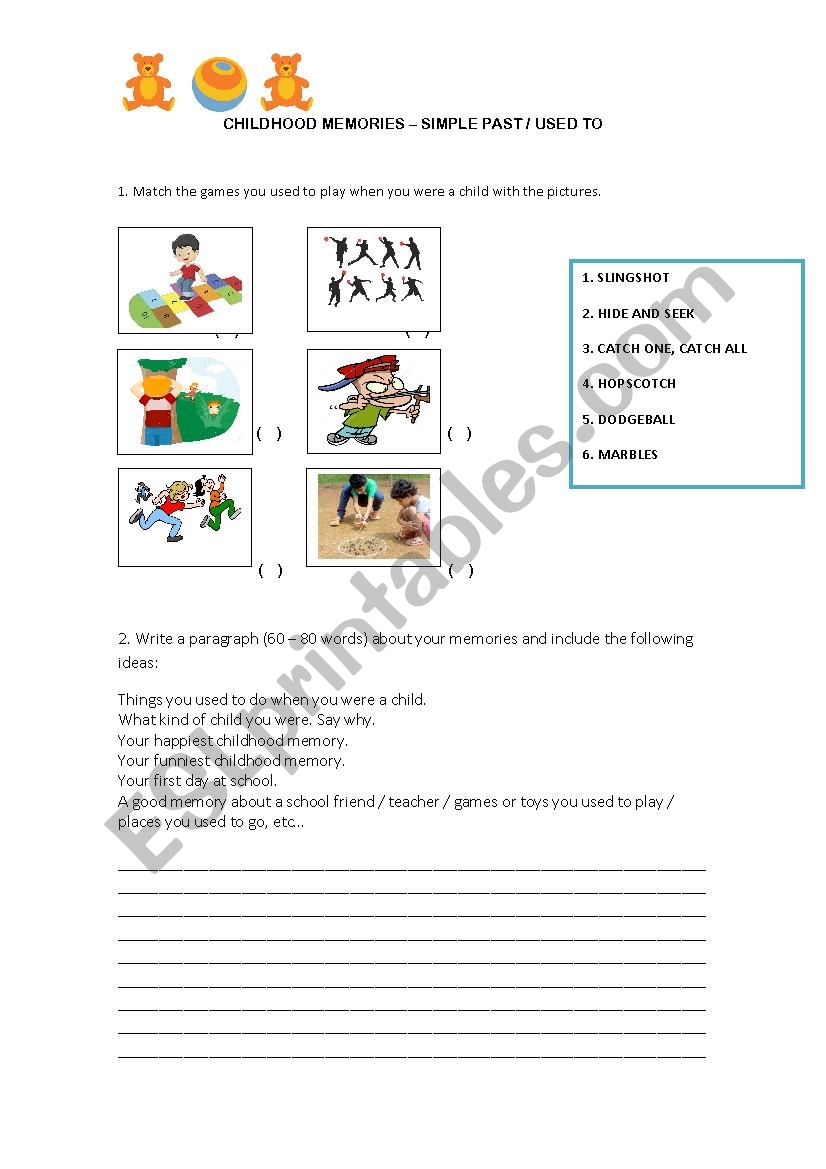 CHILDHOOD MEMORIES worksheet