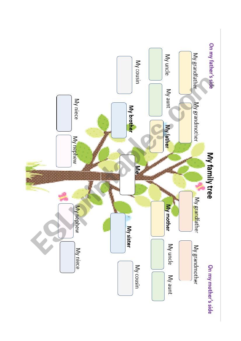 Family Tree worksheet