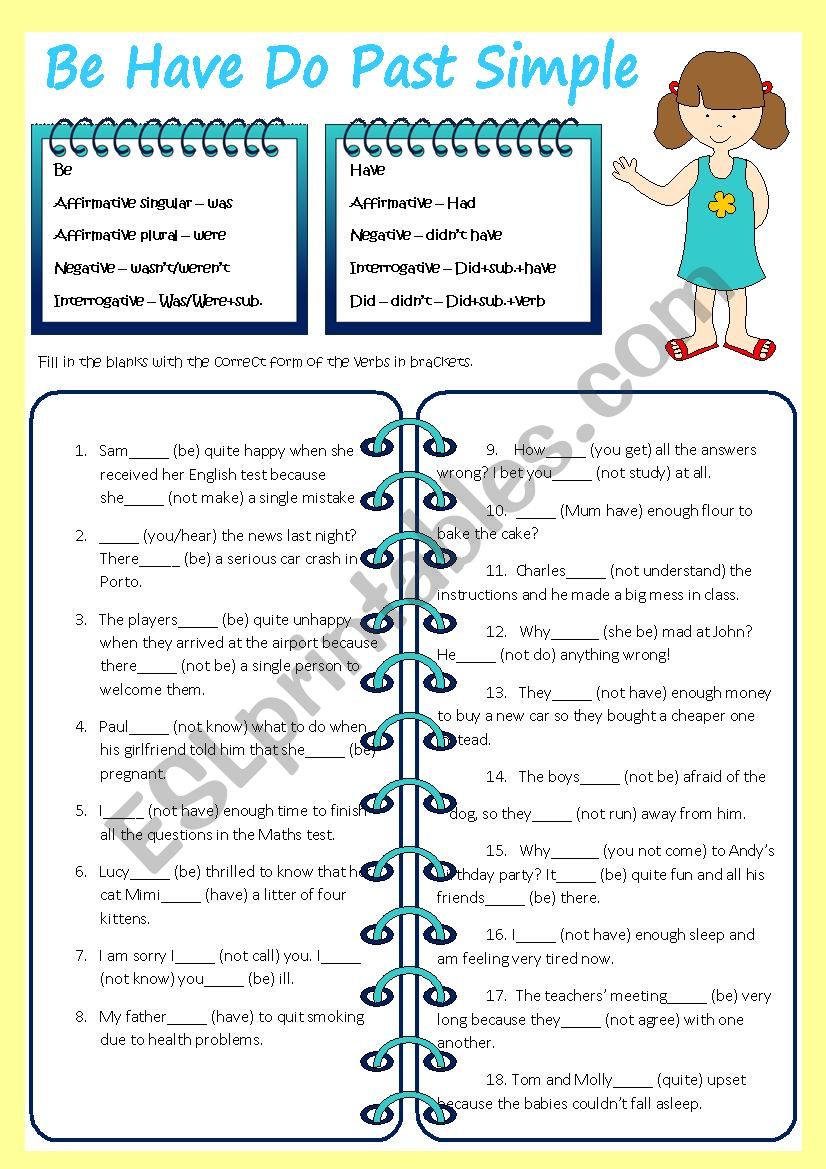 Be, Have, Do - Past Simple worksheet